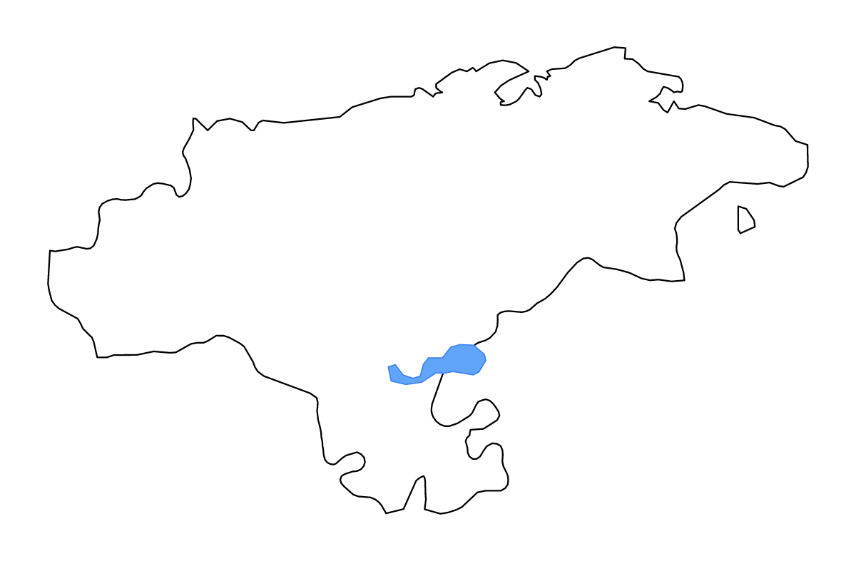Mapa de contorno de Cantabria, Cantabria con lagos y ríos.