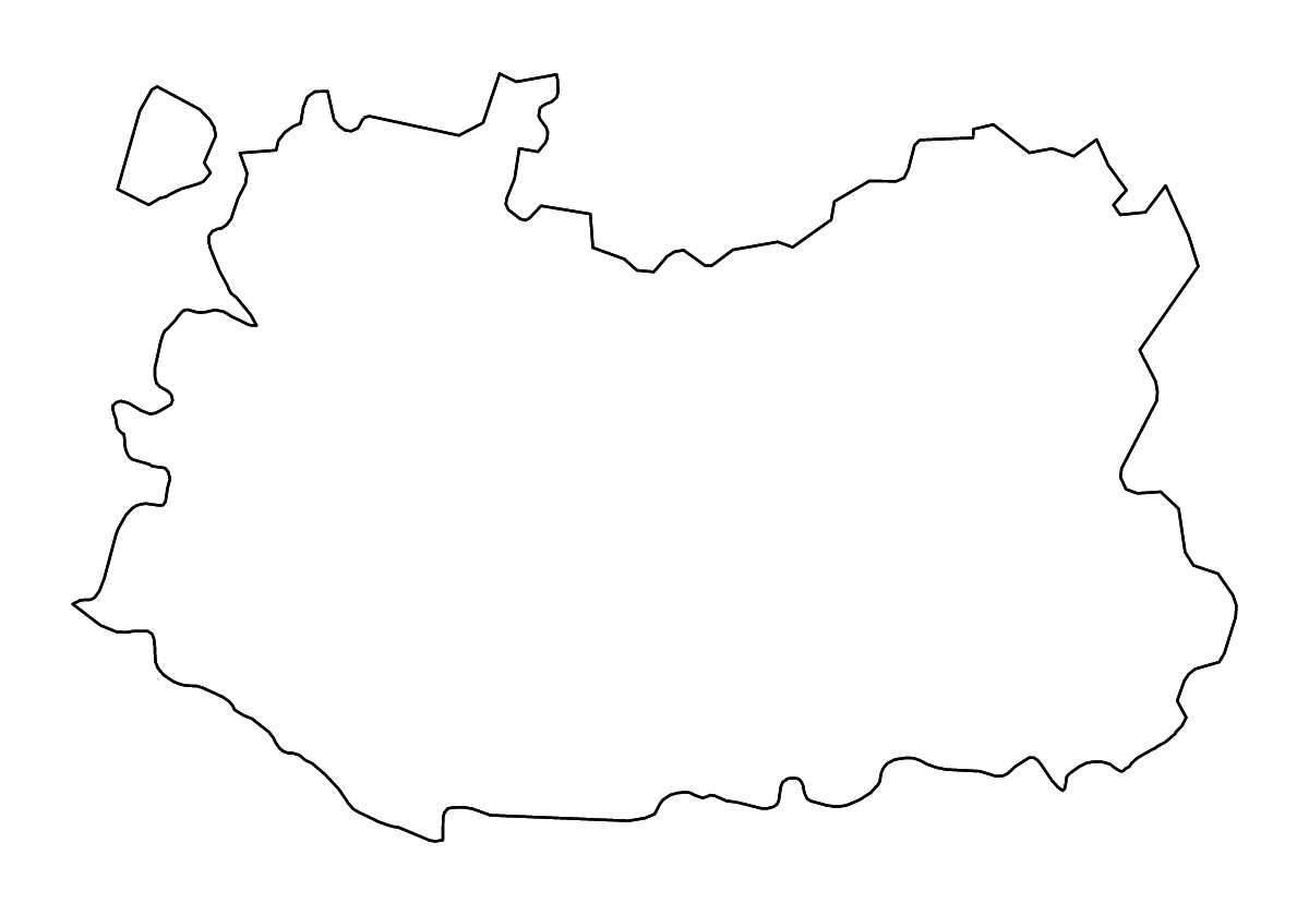 Mapa de contorno de Ciudad Real, Castilla-La Mancha con ríos.