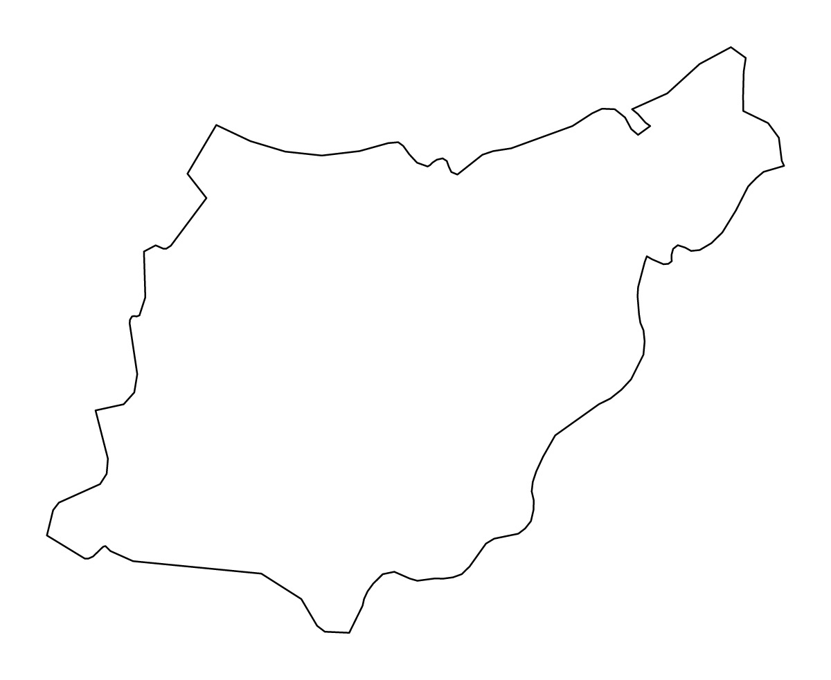 Outline map of Gipuzkoa, País Vasco.