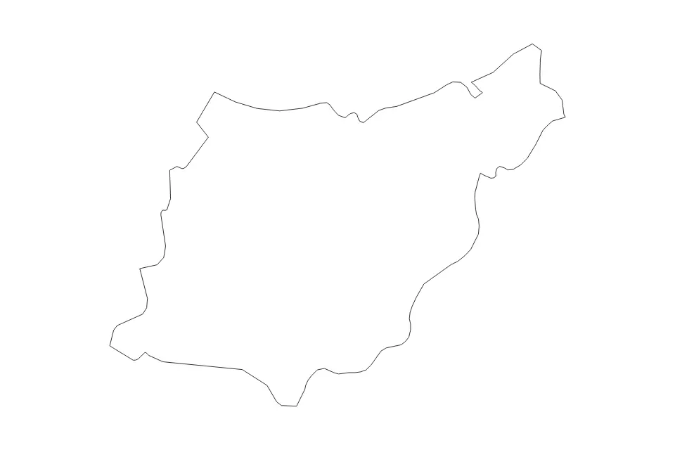 Outline map of Gipuzkoa Autonomous Community, Spain with subdivision borders.