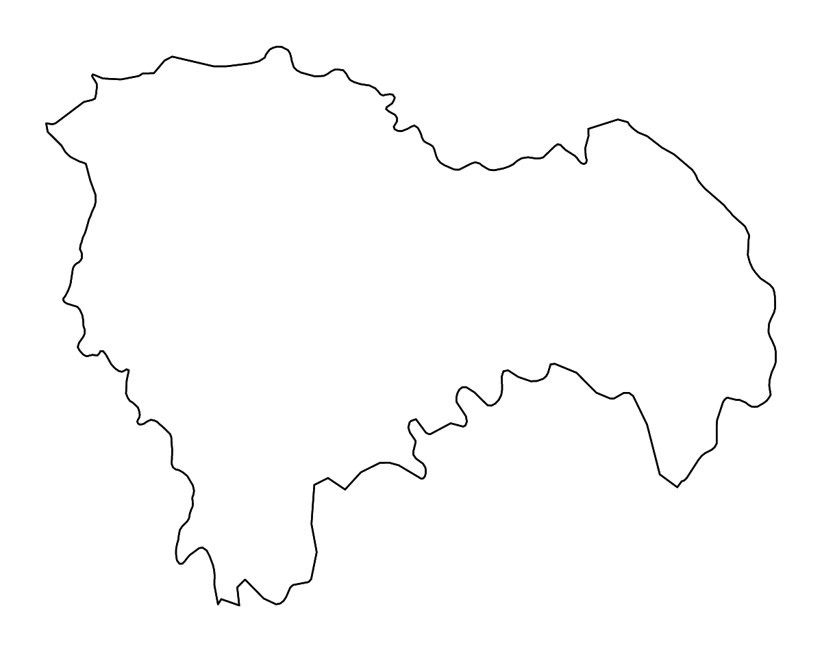 Outline map of Guadalajara, Castilla-La Mancha with rivers.