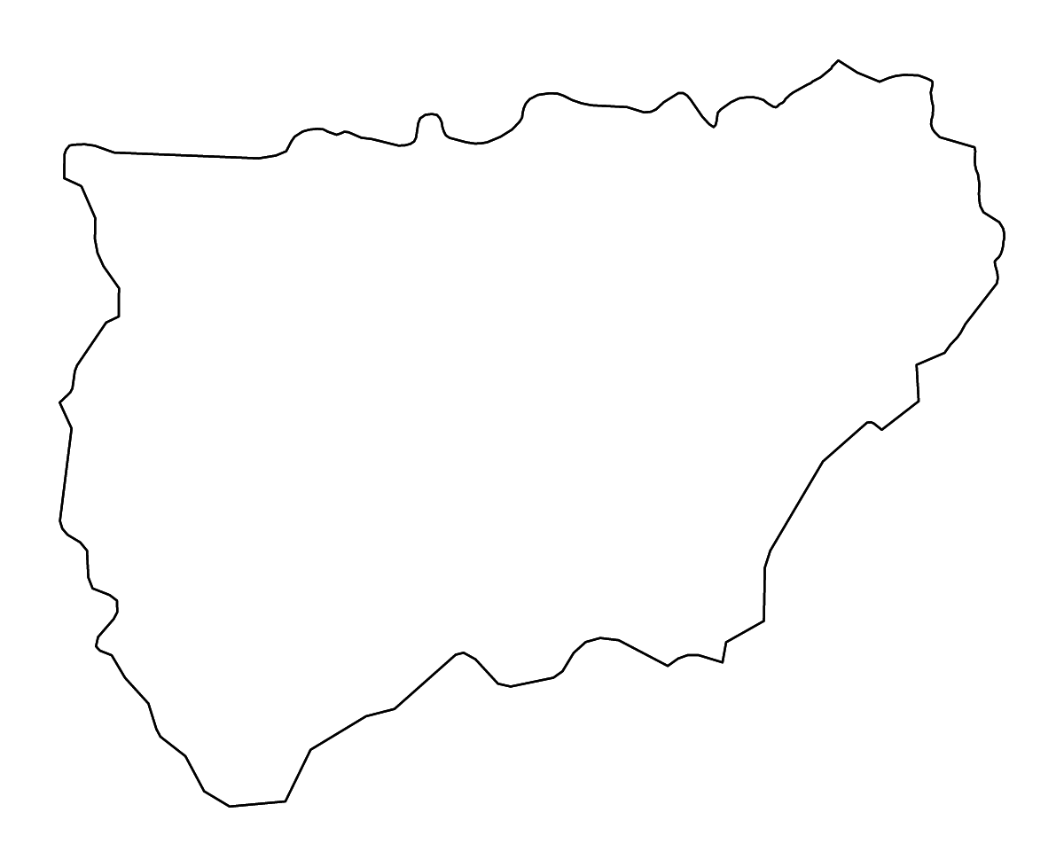 Carte de contour de Jaén, Andalucía avec rivières.