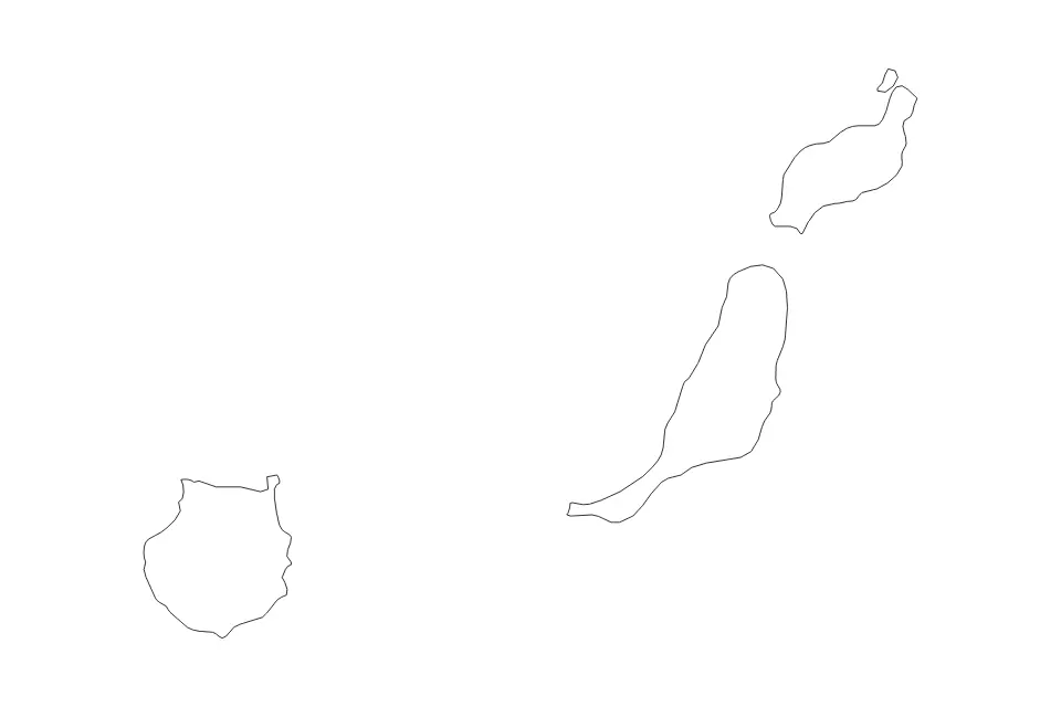 Carte de Las Palmas, Spain de type contour pour Europe, montrant contour avec des limites nettes.
