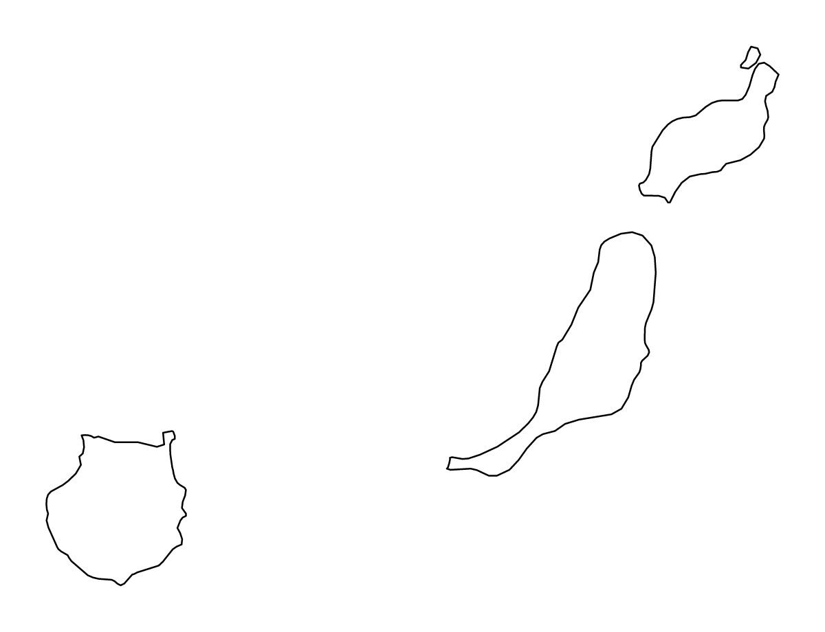 Outline map of Las Palmas, Canarias.