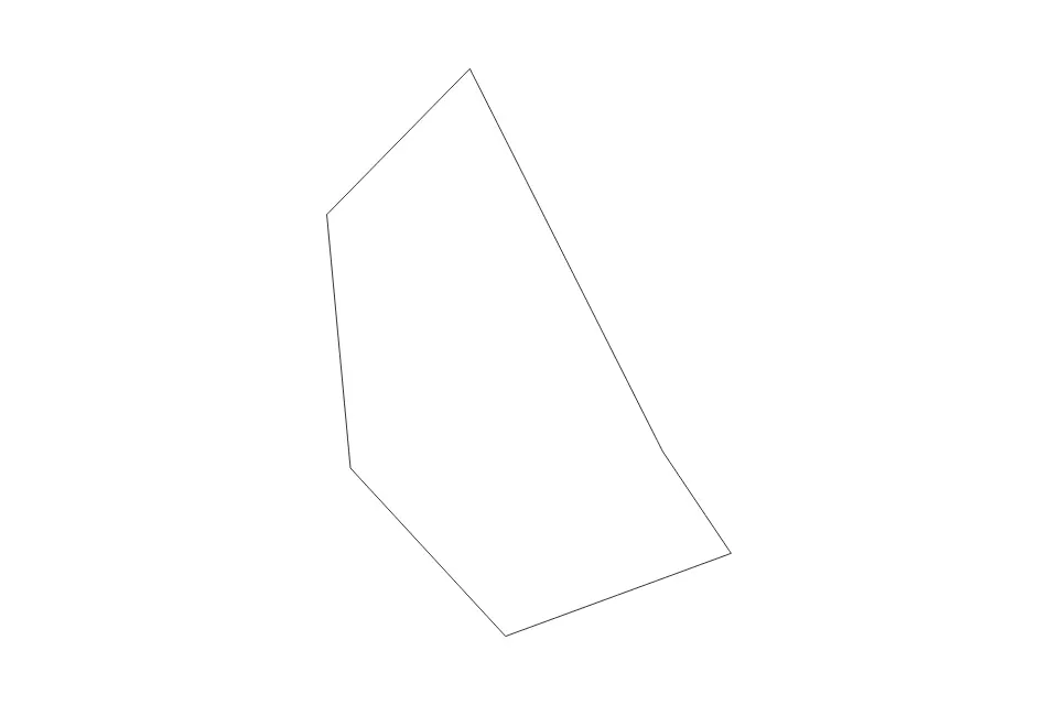Outline map of Melilla Autonomous City, Spain with subdivision borders.