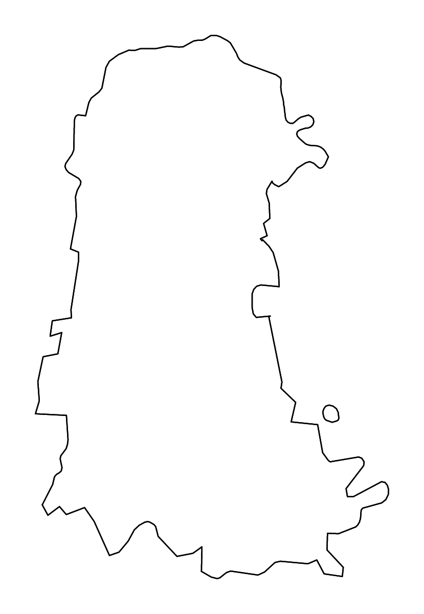 Outline map of Palencia, Castilla y León with rivers.
