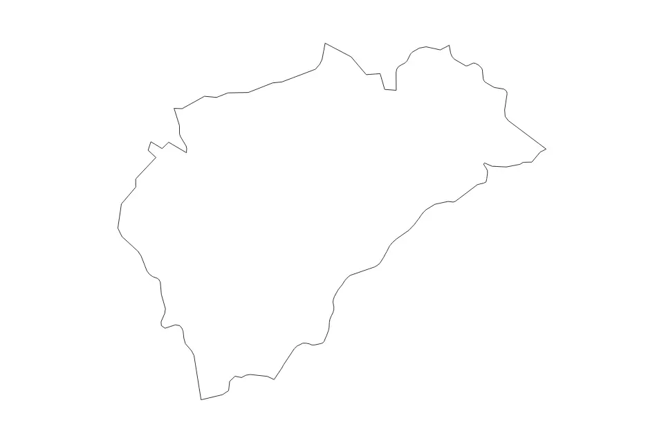 Outline map of Segovia Autonomous Community, Spain with subdivision borders.