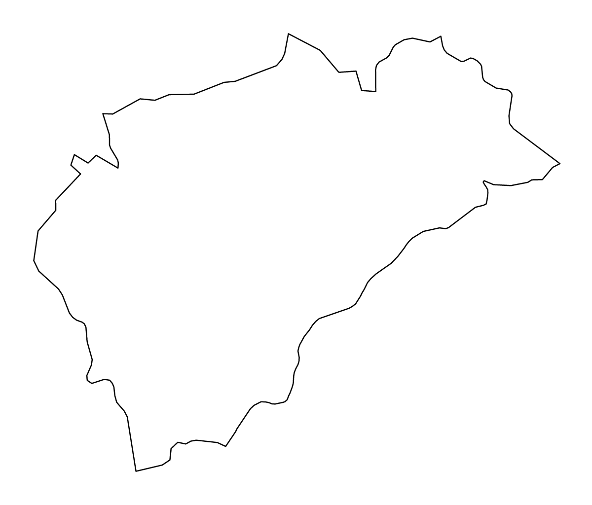 Mapa de contorno de Segovia, Castilla y León.
