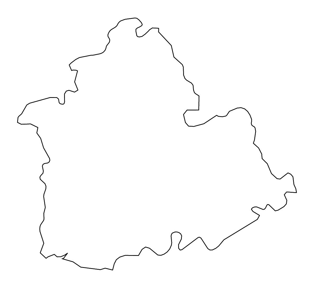 Mapa de contorno de Sevilla, Andalucía con ríos.