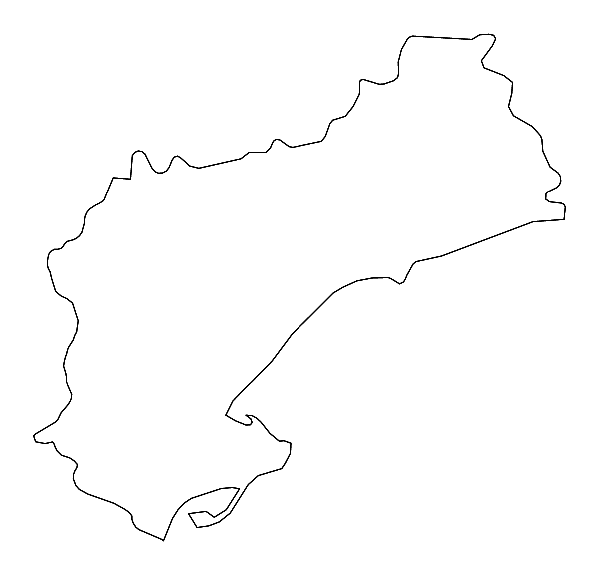 Carte de contour de Tarragona, Cataluña avec rivières.