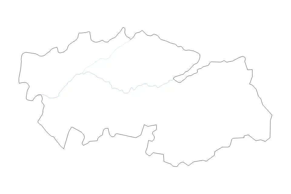 Mapa de Toledo, Spain de tipo contorno y ríos para Europa, con contorno y ríos con límites limpios.