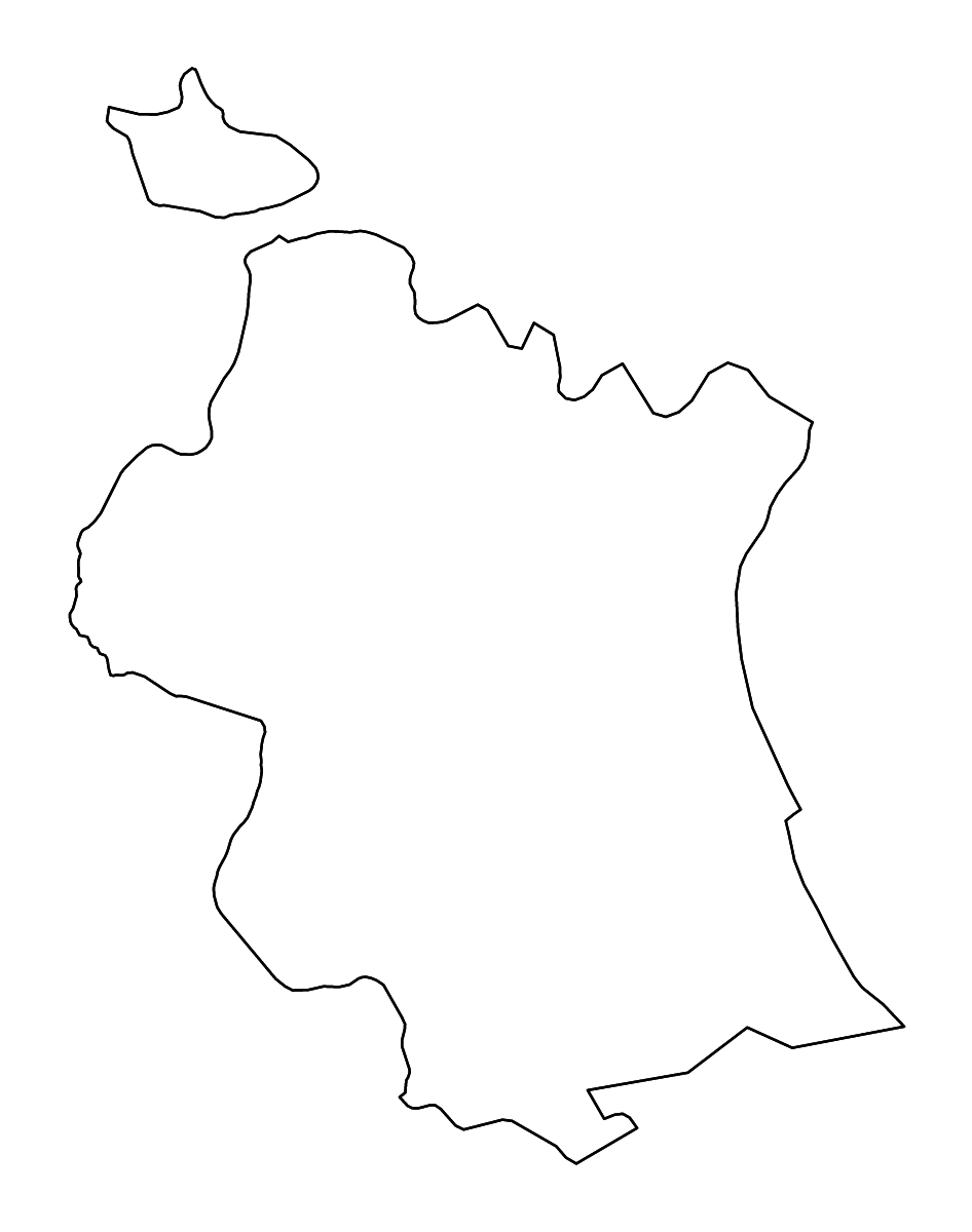 Mapa de contorno de Valencia/València, Comunitat Valenciana con ríos.