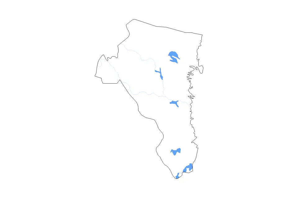 Mapa de Gävleborg, Sweden de tipo contorno, lagos y ríos para Europa, con contorno, lagos y ríos con elementos de agua como Dellen, Orsjön y Hedesundafjärdarna.