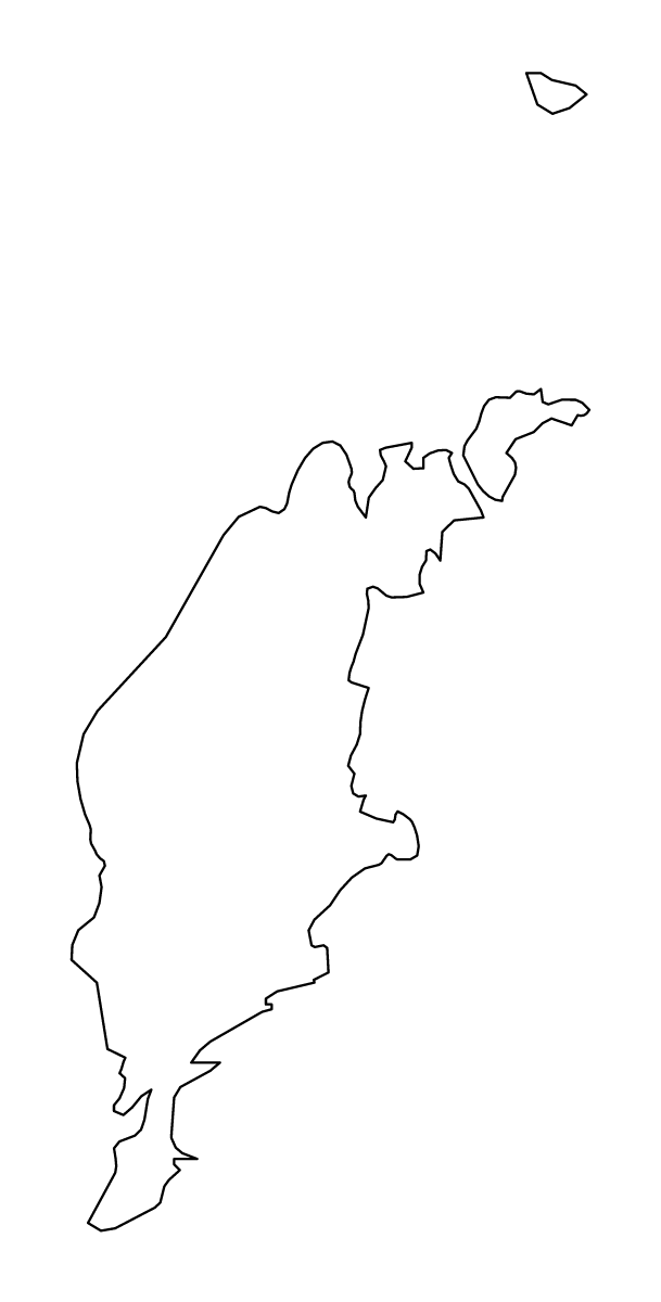 Outline map of Gotland County, Sweden.