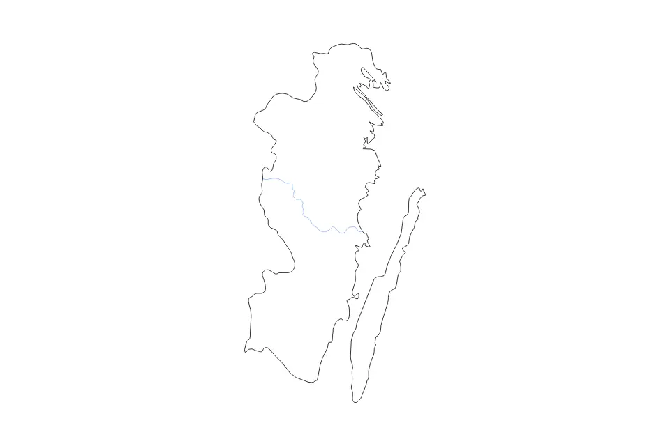 Mapa de Kalmar, Sweden de tipo contorno y ríos para Europa, con contorno y ríos con límites limpios.