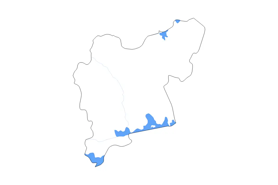 Mapa de Västmanland, Sweden de tipo contorno, lagos y ríos para Europa, con contorno, lagos y ríos con elementos de agua como Mälaren, Hjälmaren y Hedesundafjärdarna.
