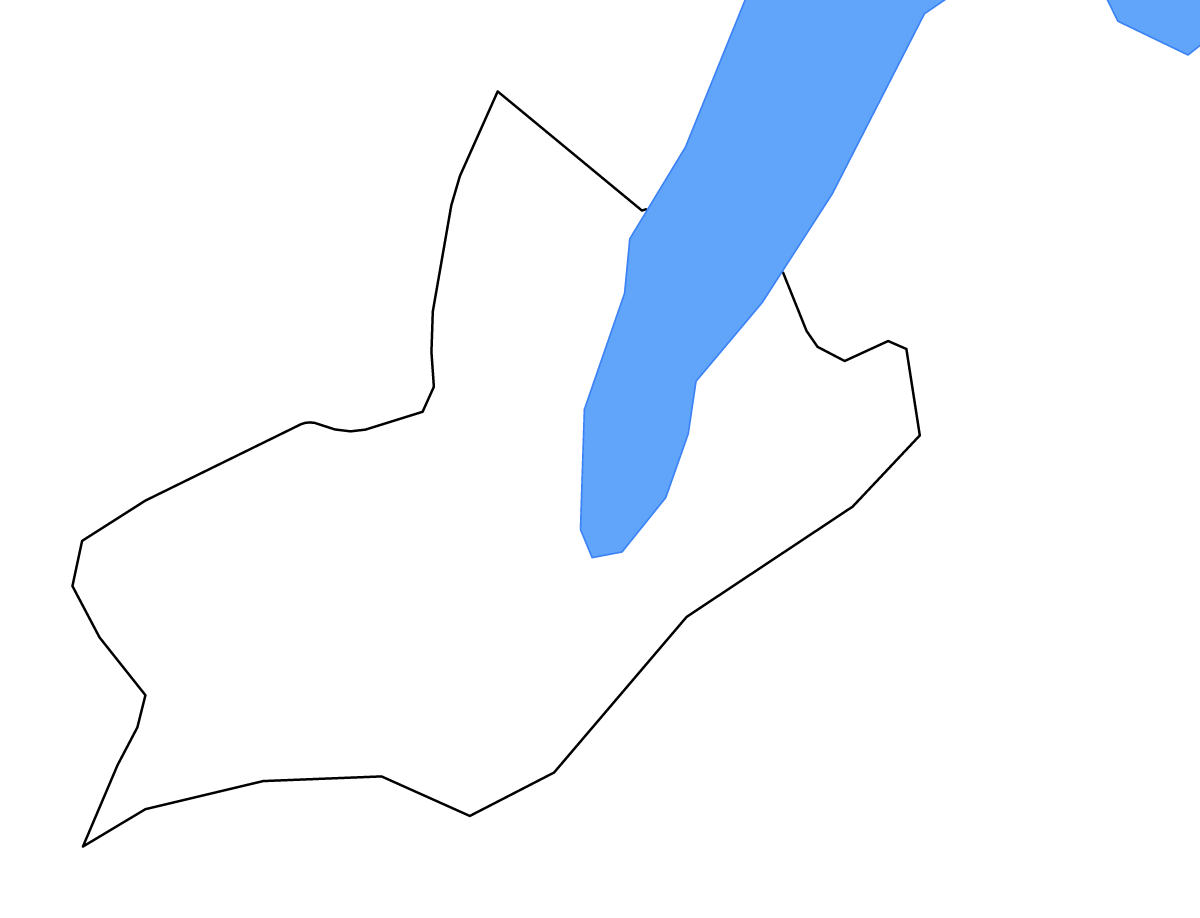 Mapa de contorno de Geneva, Switzerland con lagos y ríos.