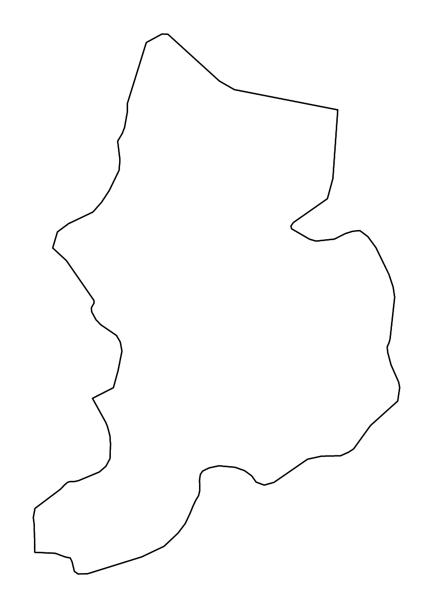 Outline map of Glarus Canton, Switzerland with rivers.