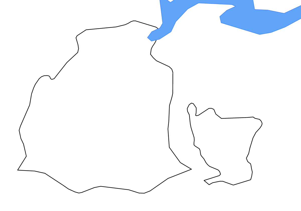Outline map of Obwalden Canton, Switzerland with lakes.