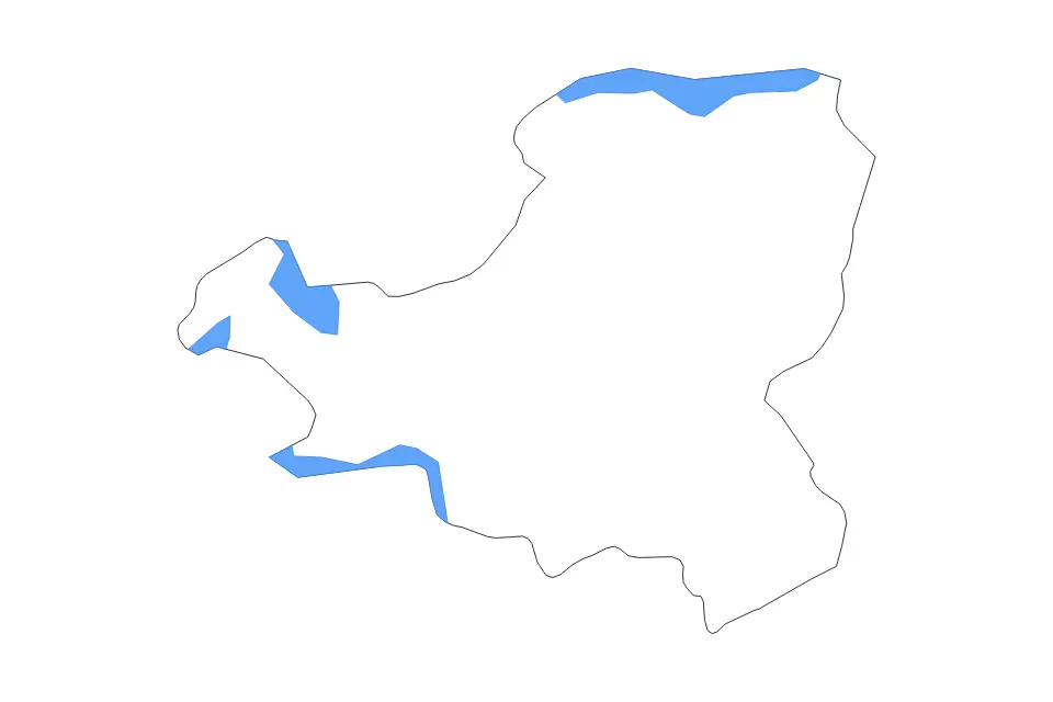 Outline map of Schwyz Canton, Switzerland with subdivision borders and major lakes.