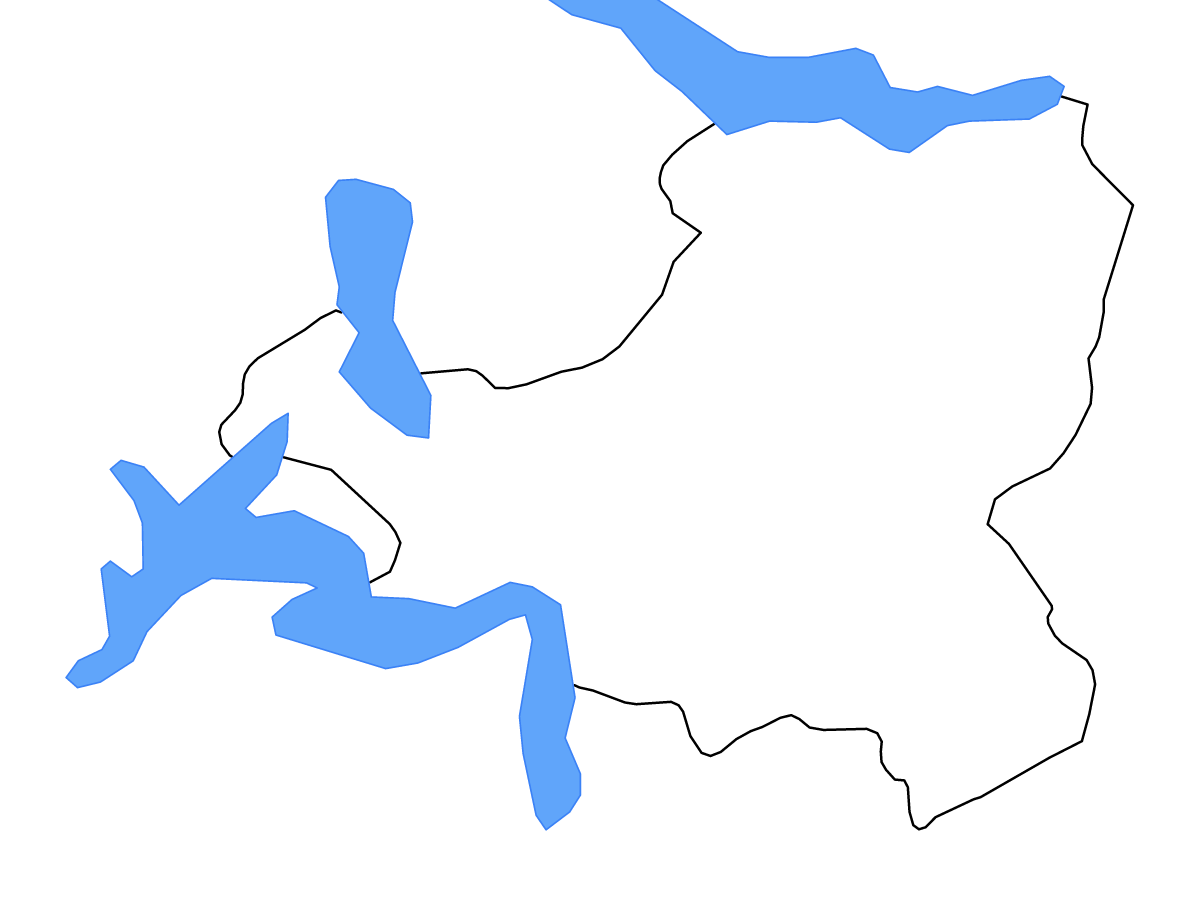 Mapa de contorno de Schwyz, Switzerland con lagos.