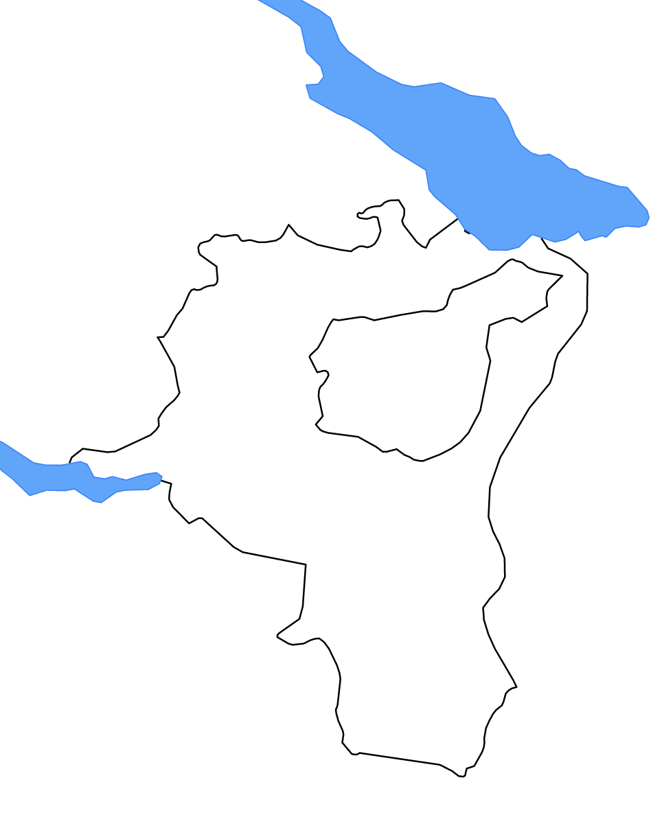 Mapa de contorno de St. Gallen, Switzerland con lagos y ríos.