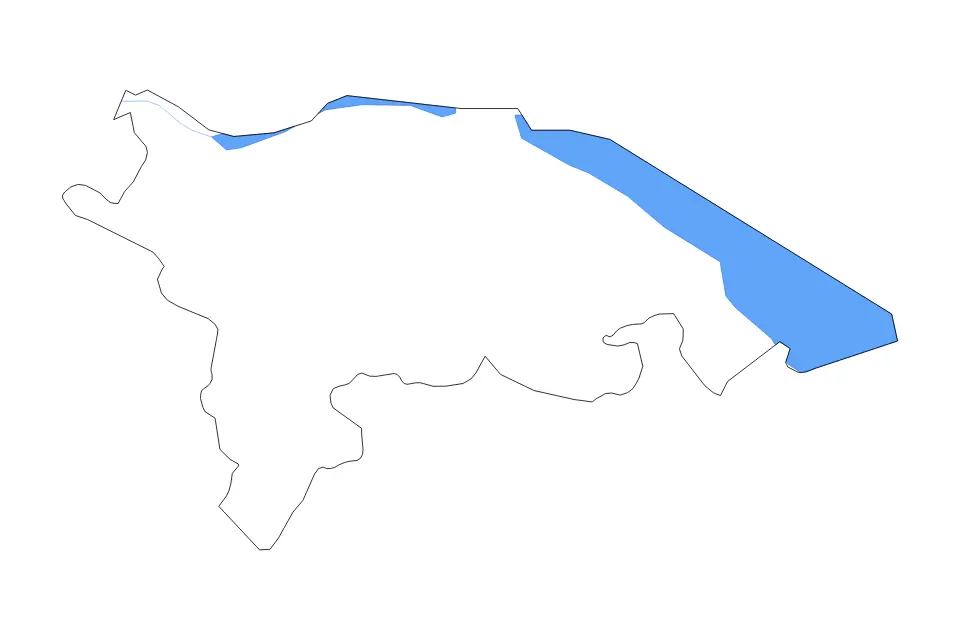Carte de Thurgau, Switzerland de type contour, lacs et rivières pour Europe, montrant contour, lacs et rivières avec des éléments hydrographiques comme Untersee et Bodensee.