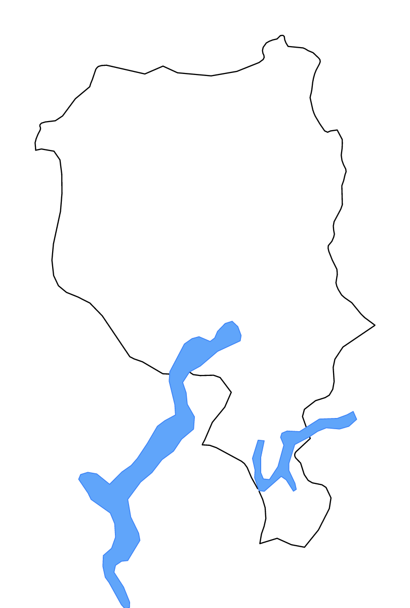 Mapa de contorno de Ticino, Switzerland con lagos y ríos.
