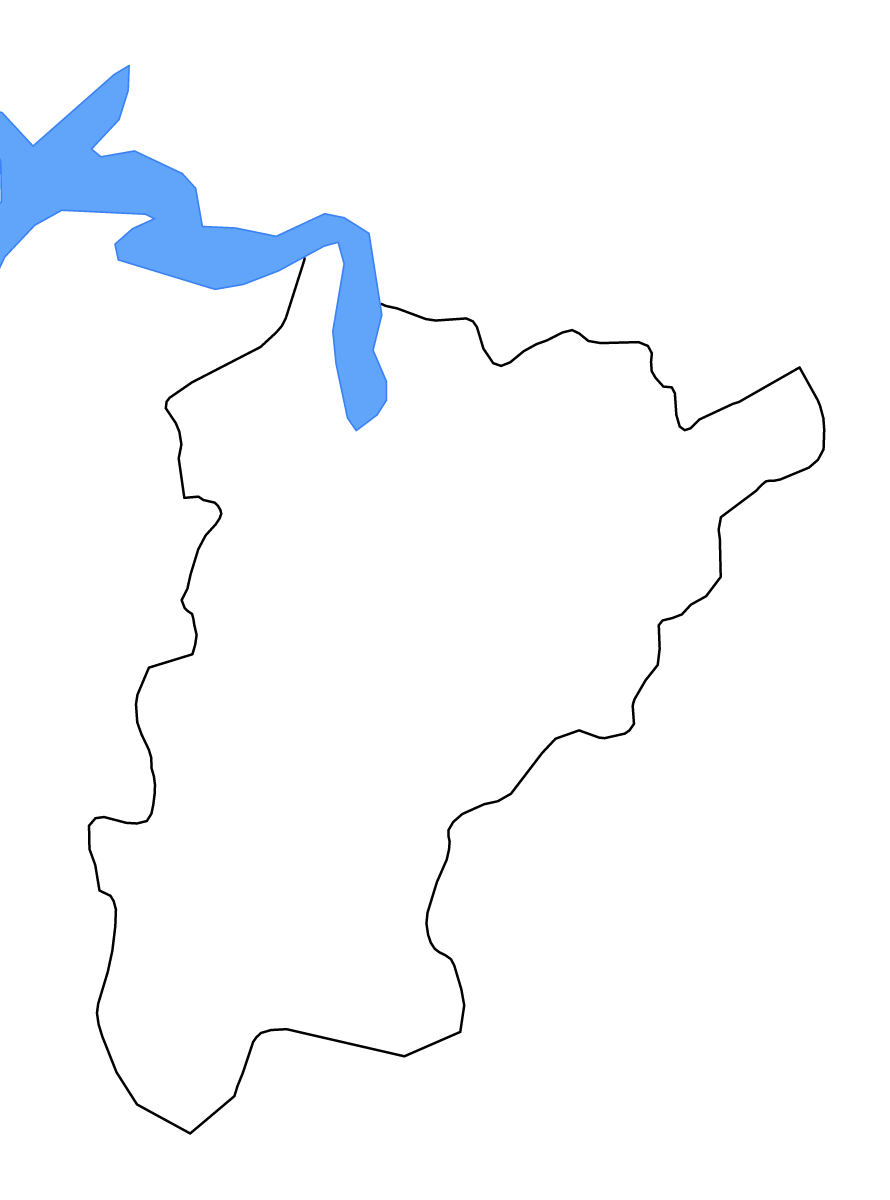 Mapa de contorno de Uri, Switzerland con lagos y ríos.