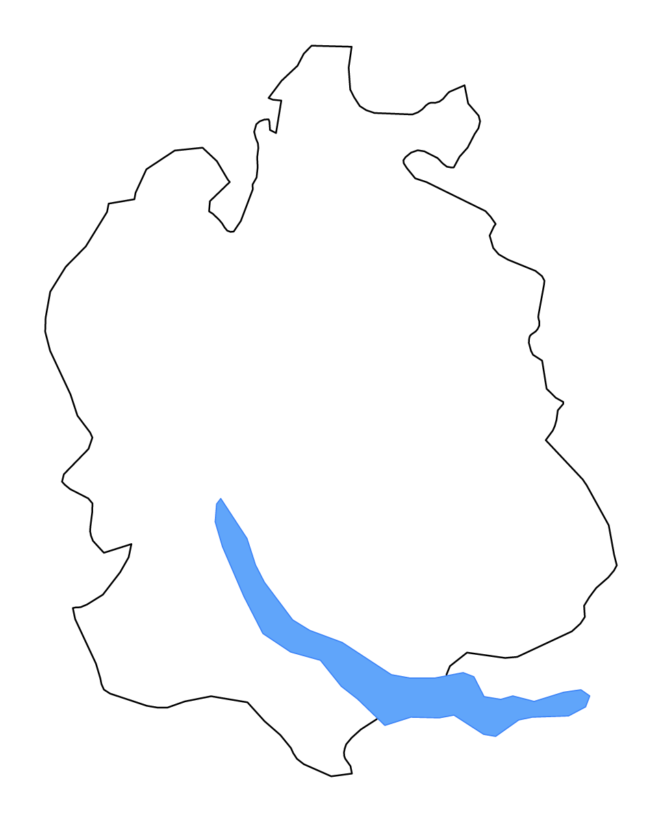 Mapa de contorno de Zürich, Switzerland con lagos y ríos.