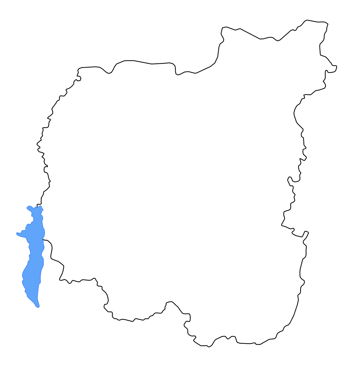 Mapa de contorno de Chernihiv, Ukraine con lagos y ríos.