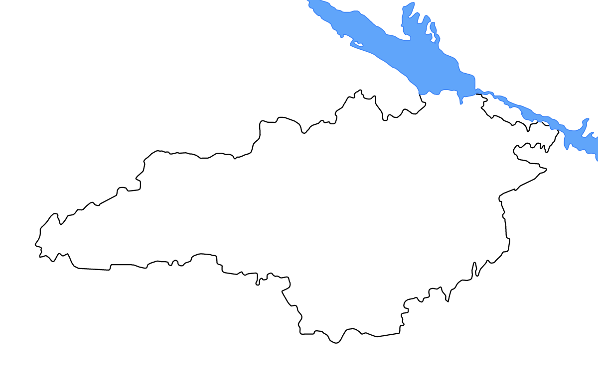 Mapa de contorno de Kirovohrad, Ukraine con lagos y ríos.