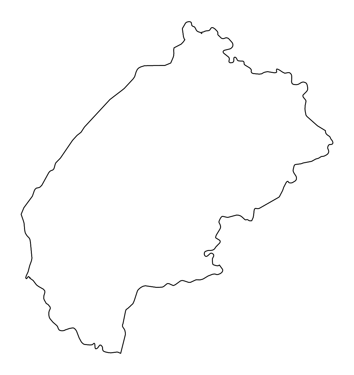 Outline map of Lviv, Ukraine with rivers.