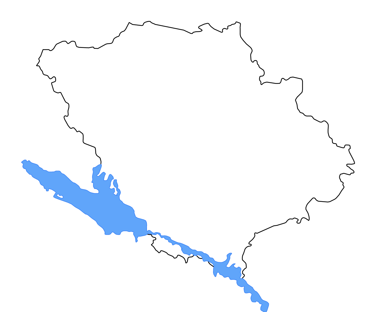 Mapa de contorno de Poltava, Ukraine con lagos y ríos.