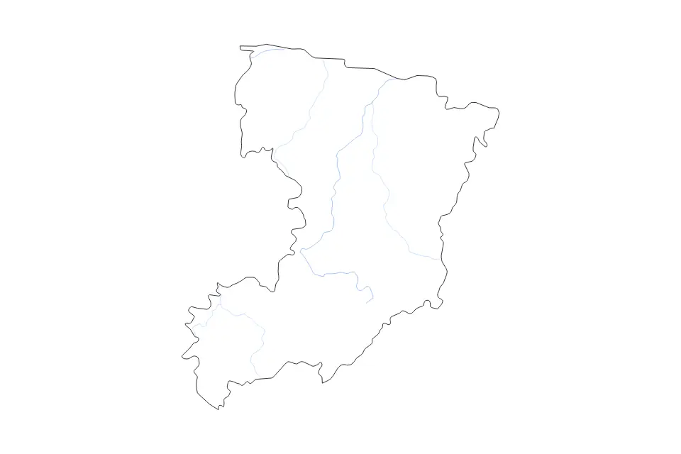 Mapa de Rivne, Ukraine de tipo contorno y ríos para Europa, con contorno y ríos con límites limpios.