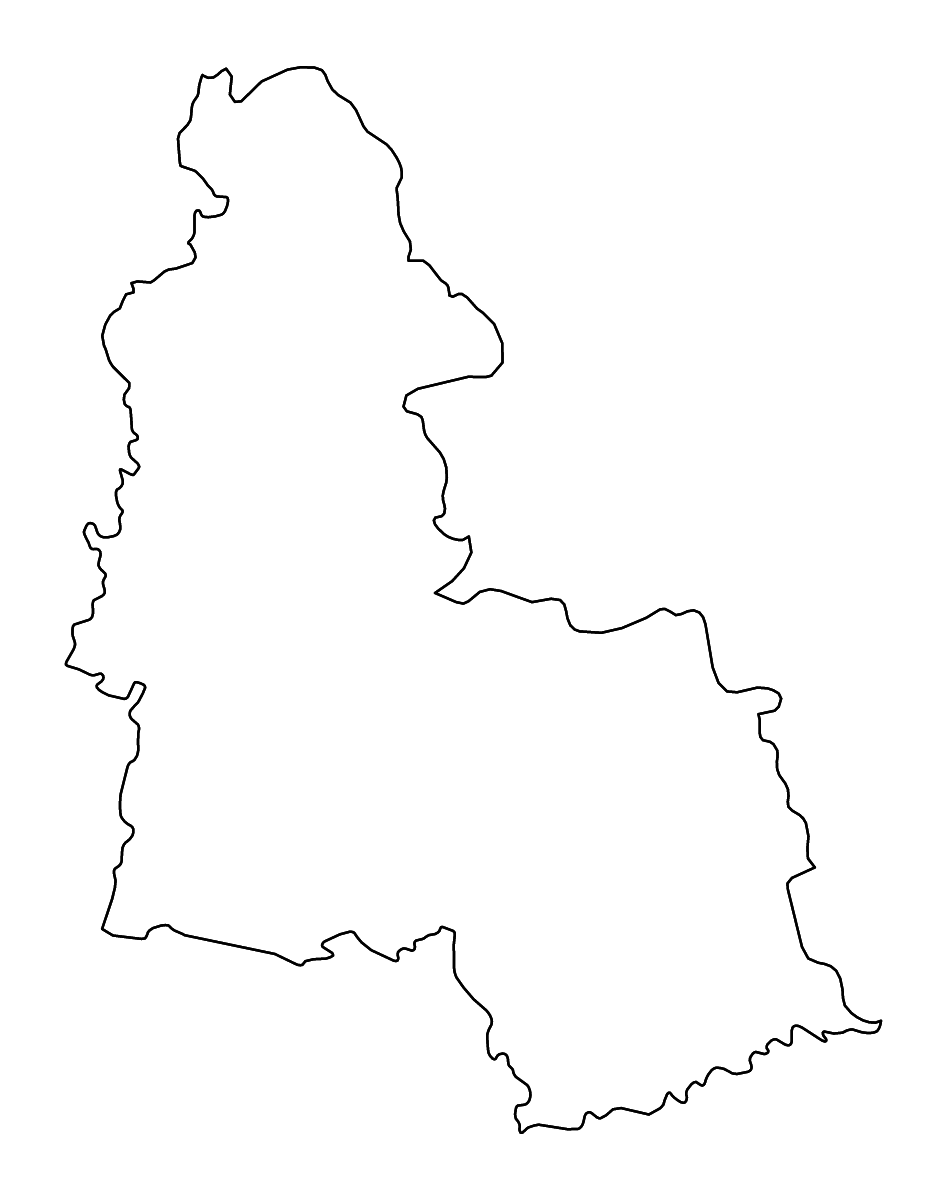 Mapa de contorno de Sumy, Ukraine con ríos.
