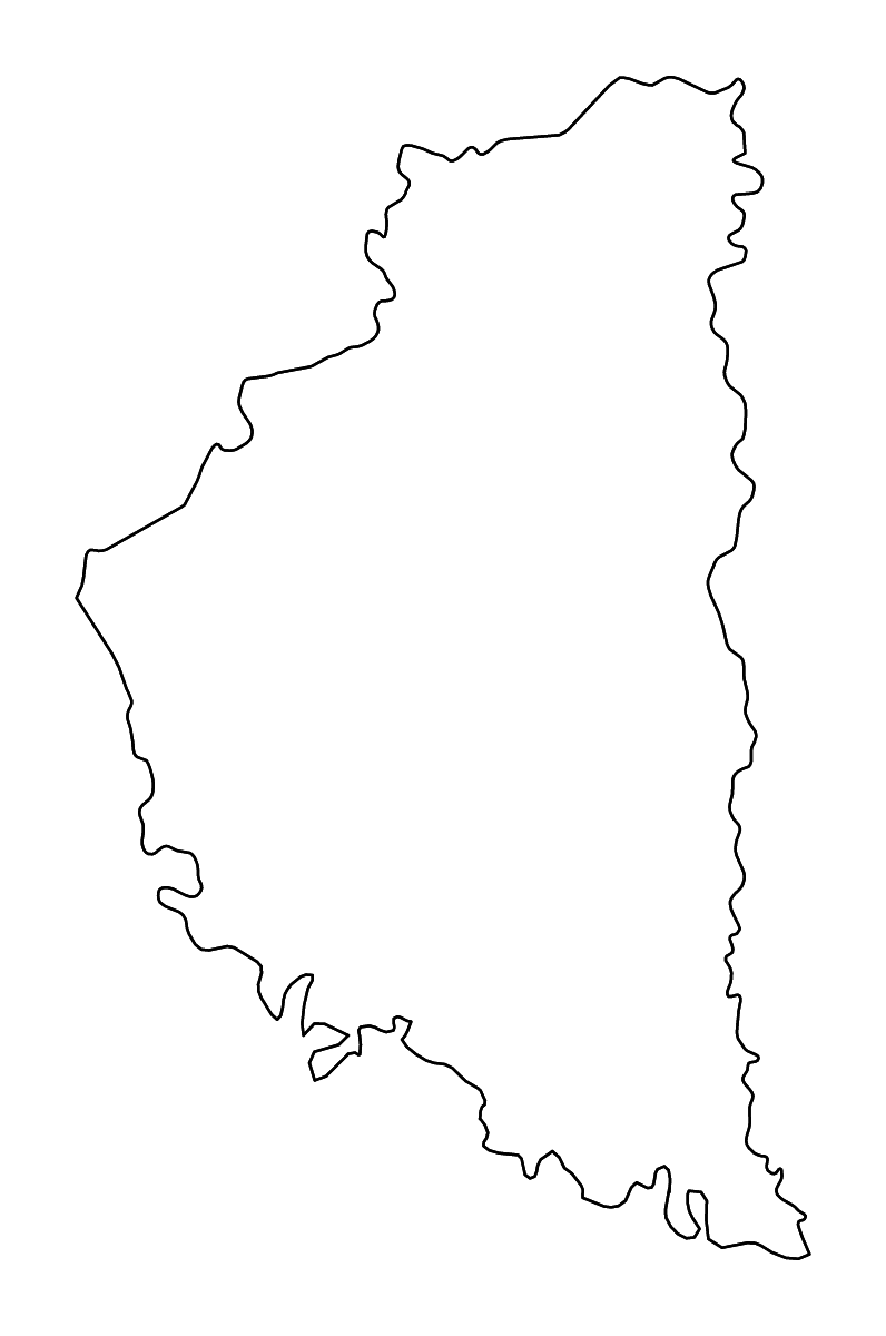 Outline map of Ternopil, Ukraine with rivers.