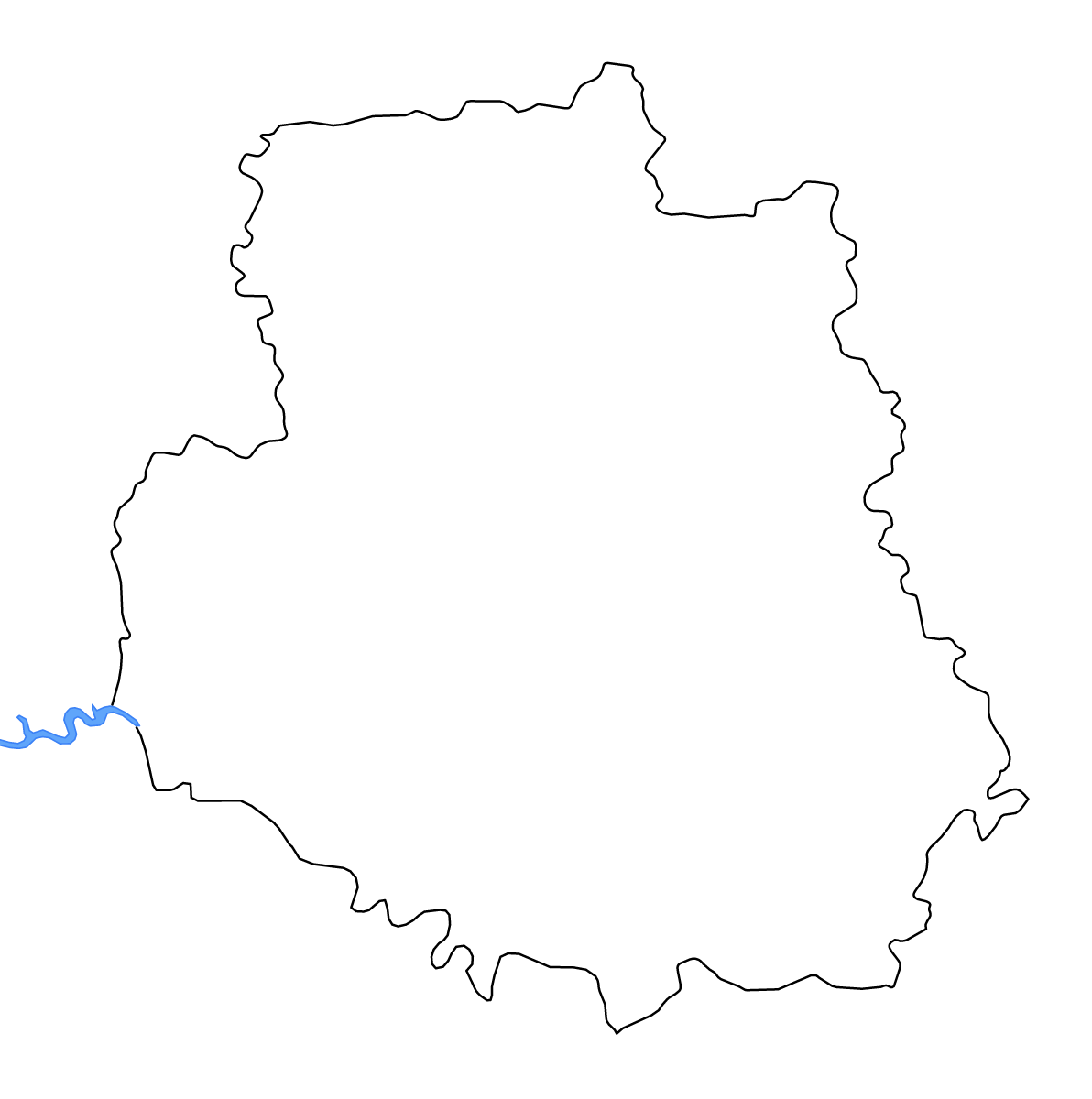 Mapa de contorno de Vinnytsia, Ukraine con lagos y ríos.