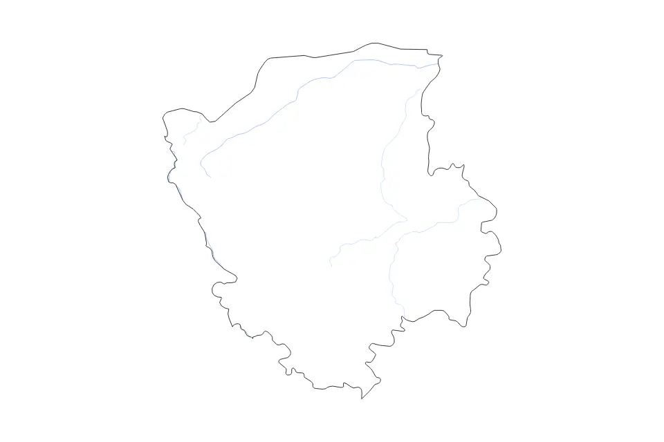 Carte de Volyn, Ukraine de type contour et rivières pour Europe, montrant contour et rivières avec des limites nettes.