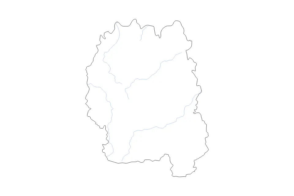 Mapa de Zhytomyr, Ukraine de tipo contorno y ríos para Europa, con contorno y ríos con límites limpios.