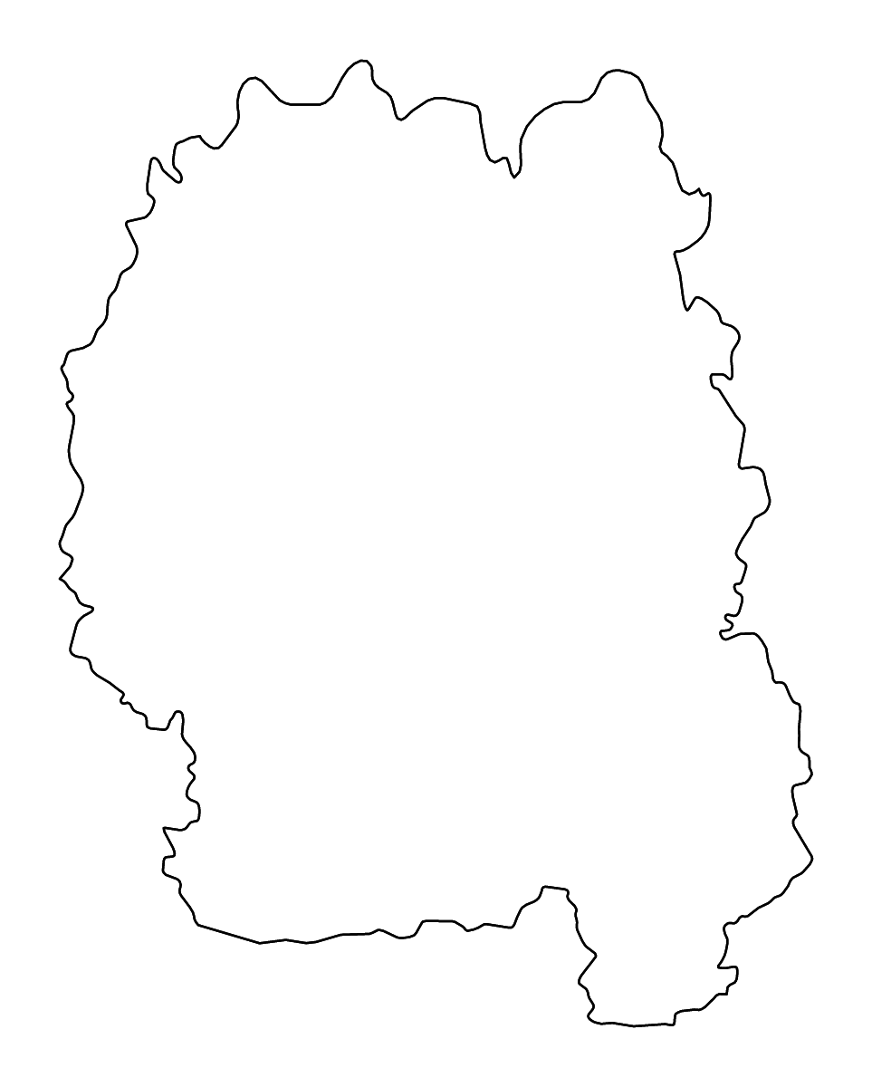 Mapa de contorno de Zhytomyr, Ukraine con ríos.