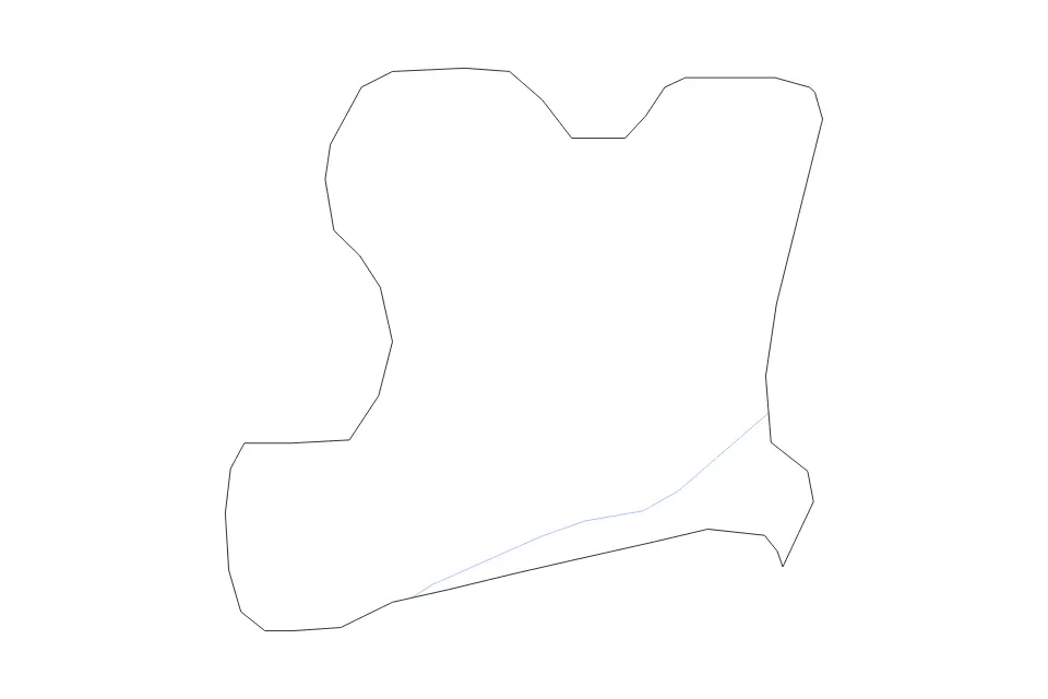 Outline map of Aberdeen Unitary District (city), United Kingdom with subdivision borders and rivers.