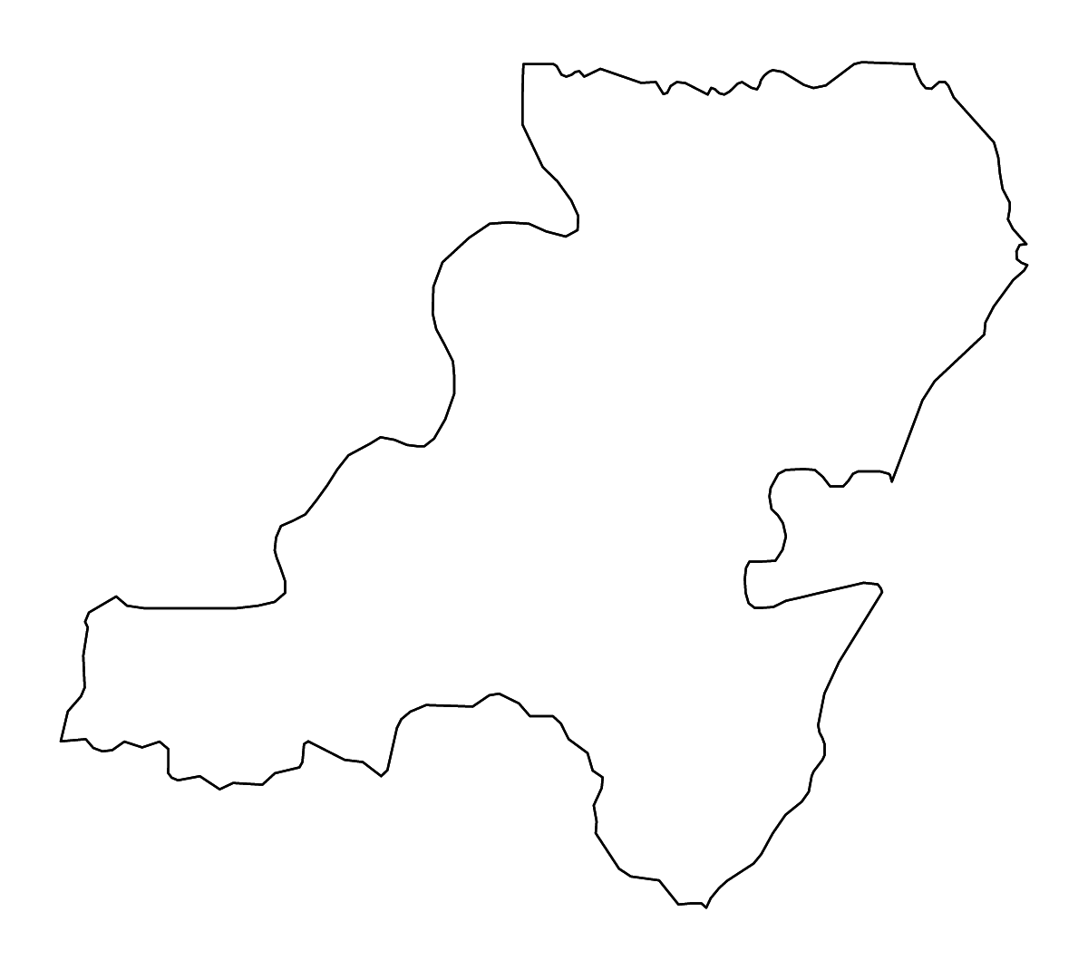 Outline map of Aberdeenshire Unitary District, United Kingdom with rivers.