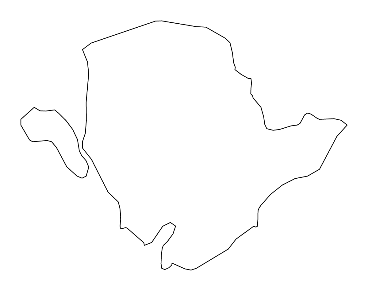 Outline map of Anglesey Unitary Authority (wales), United Kingdom.