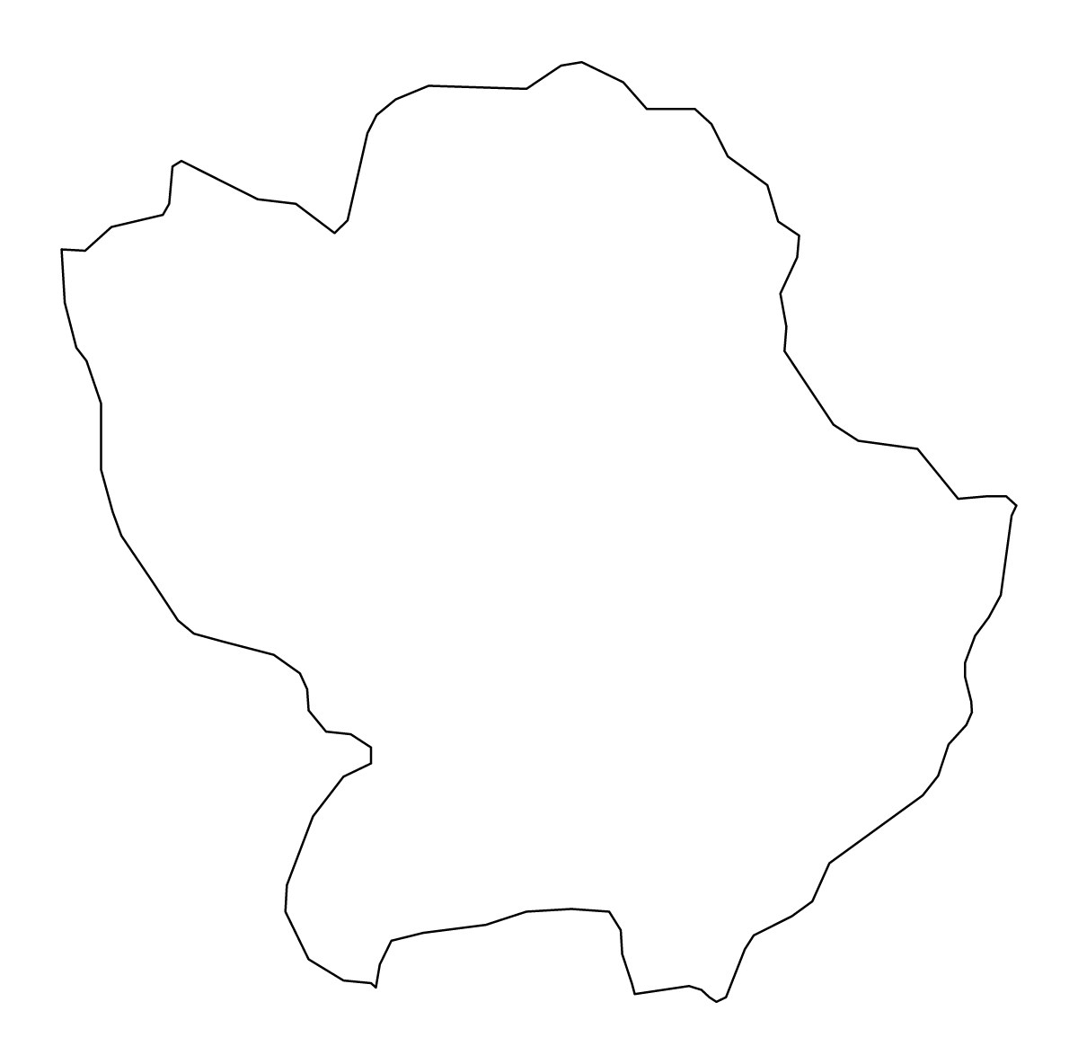 Outline map of Angus Unitary District, United Kingdom.