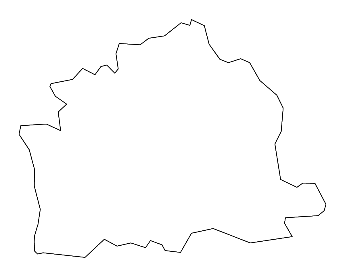 Outline map of Ballymena District, United Kingdom with rivers.