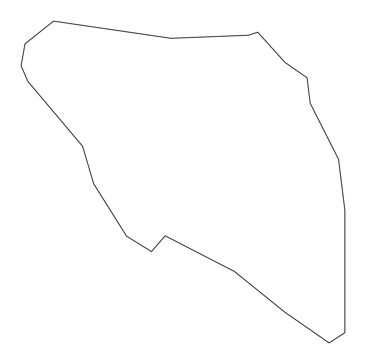 Outline map of Blaenau Gwent Unitary Authority (wales), United Kingdom.