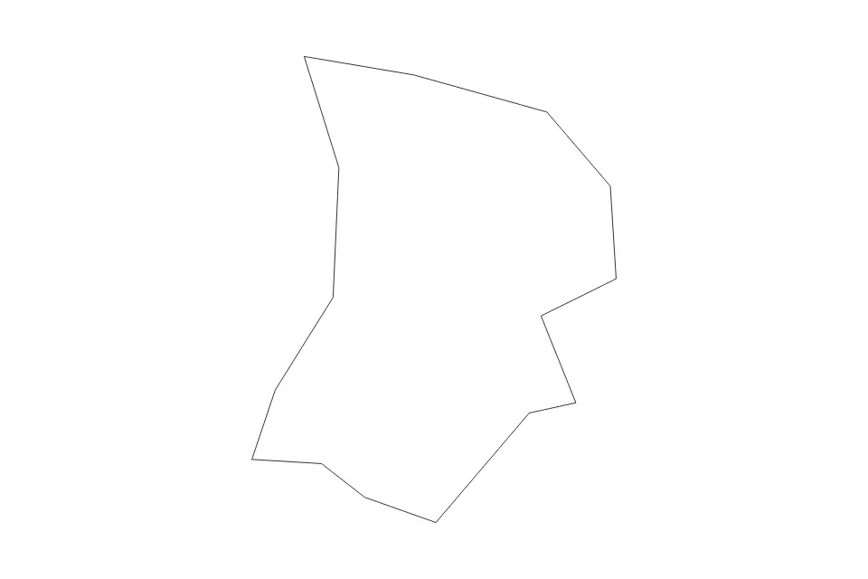 Outline map of Bracknell Forest Unitary Authority, United Kingdom with subdivision borders.