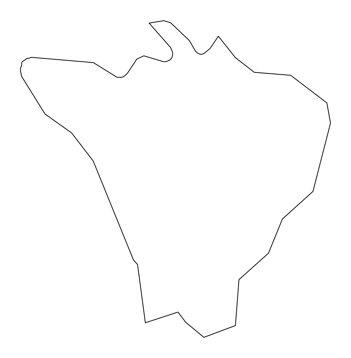 Mapa de contorno de Bromley, United Kingdom.