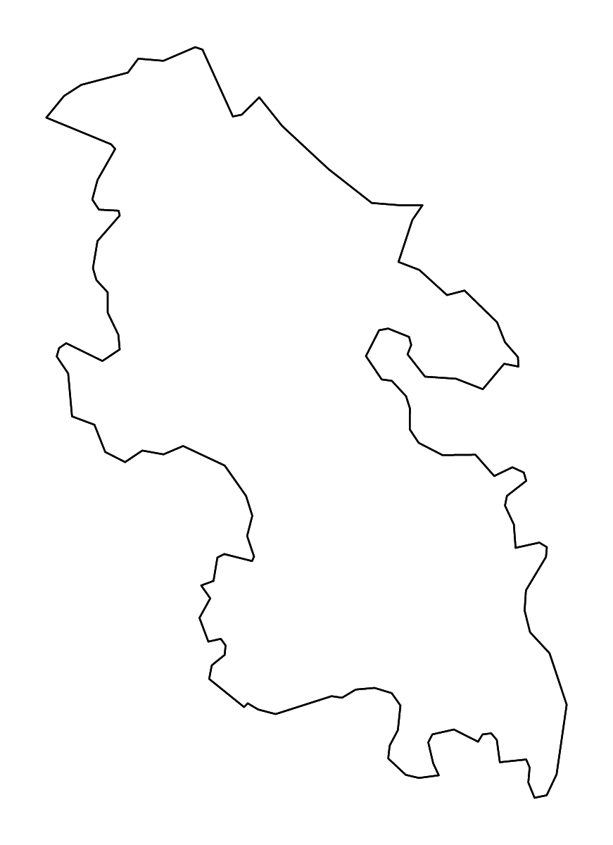 Mapa de contorno de Buckinghamshire, United Kingdom con ríos.